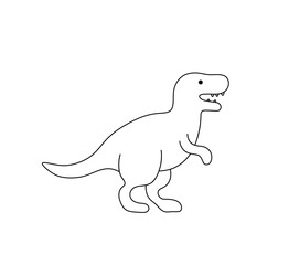 Vector isolated trex dino toy side view colorless black and white contour line easy drawing © MariMuz