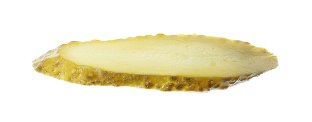 Slice of pickled cucumber for burger isolated on white