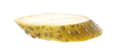 Slice of pickled cucumber for burger isolated on white