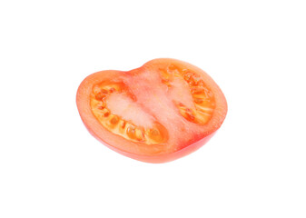 Slice of tomato for burger isolated on white