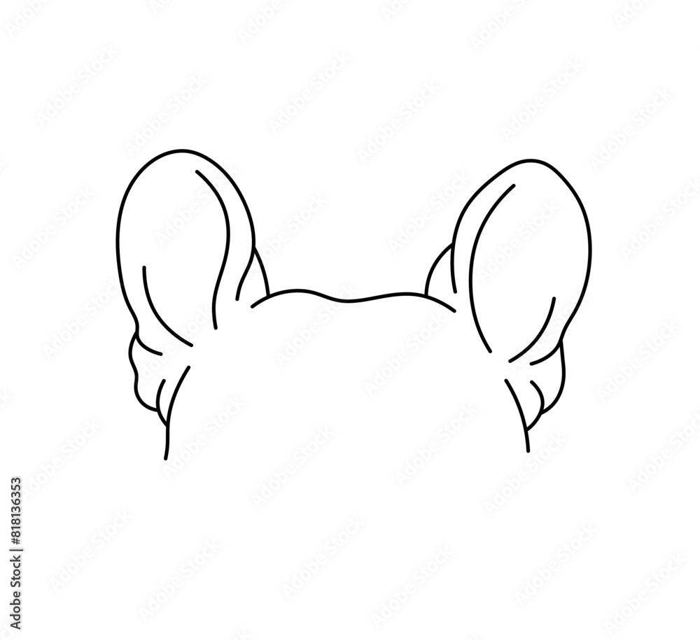 Canvas Prints vector isolated dog puppy top of the head with ears colorless black and white contour line easy draw