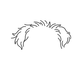 Vector isolated dog puppy top of the head with ears  colorless black and white contour line easy drawing