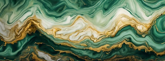 Background green gold abstract texture marble pattern liquid ink paint. Dark background green gold luxury stone wallpaper golden watercolor foil agate black art design emerald color fluid water moder	