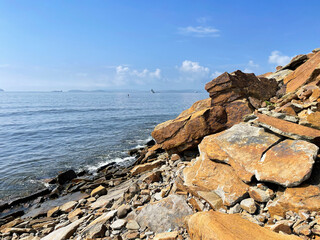 Vladivostok, Patroclus Bay in the Ussuri Bay of the Sea of Japan in summer