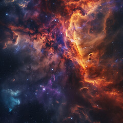 Fototapeta premium Abstract and Colorful space galaxy cloud nebula background wallpaper generative AI