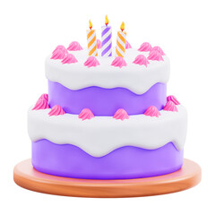 3D birthday cake icon