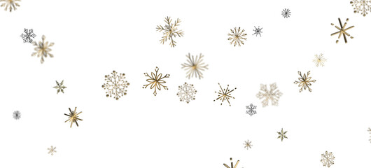 Flurry of Snowflakes: Radiant 3D Illustration Showcasing Falling Festive Snow Crystals