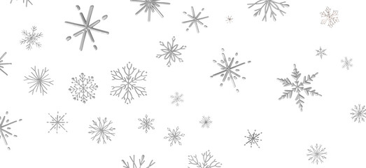 Winter Snow Symphony: Captivating 3D Illustration of Descending Snowflakes for Christmas