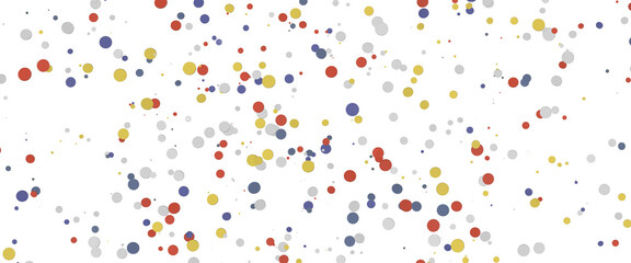 Multicolor confetti abstract background with a lot of falling pieces, isolated on a white background.