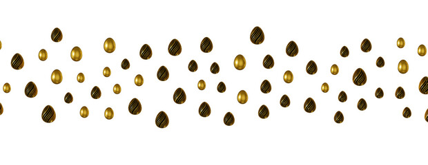 3d rendering of Easter glitter and black eggs
