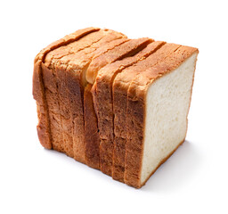 Pieces of fresh toast bread isolated on white