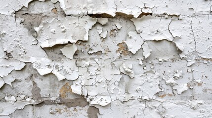Ancient wall crumbles with chipped paint.