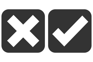 Fototapeta premium right and wrong icon with green and red, correct and incorrect symbol to guarantee the idea, agreement sign to confirm the right answer