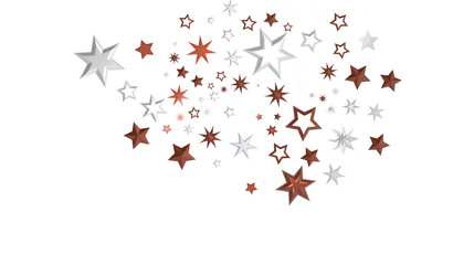 Cascading Christmas Constellations: Brilliant 3D Illustration Showcasing Falling Festive Star Patterns