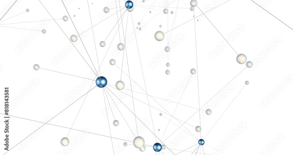 Leinwandbilder the structure of the network connection of points and lines. data technology.