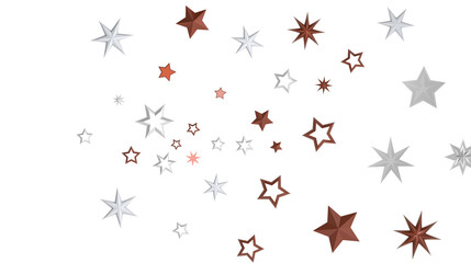 Celestial Christmas Plummet: Dynamic 3D Illustration of Falling Festive Celestial Objects