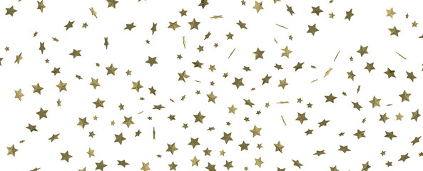 Stars - Holiday golden decoration, glitter frame isolated -