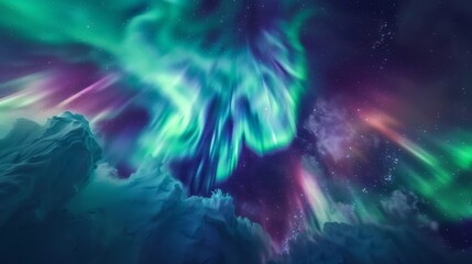 A stunning display of colorful waves and patterns sweep through the Arctic sky as the Northern Lights take center stage.