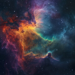 Obraz premium Abstract and Colorful space galaxy cloud nebula background wallpaper generative AI