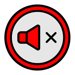 Obraz premium No Sound Line Filled Icon Design