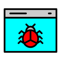 Malware Line Filled Icon Design