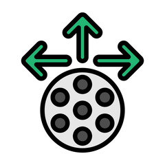 Film Distribution Line Filled Icon Design