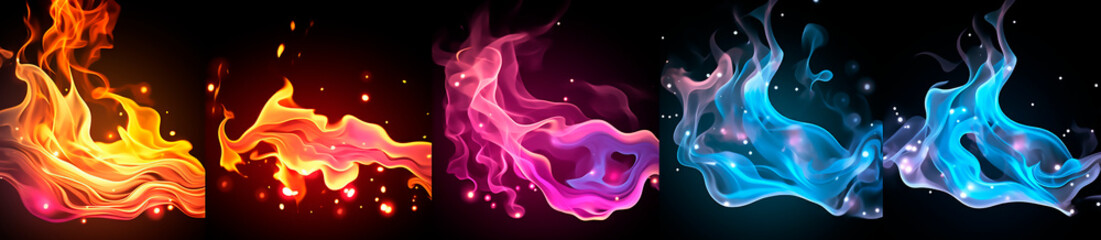 Awesome flame elements in animated GIF format. Ideal for adding a unique touch to graphic designs and illustrations. A versatile kit that can be easily customized and used in a variety of projects.