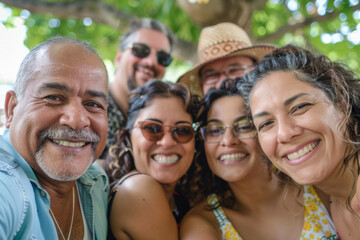 In the midst of a family garden barbecue, cousins gather for a selfie, adding to the fun and camaraderie of the occasion, embodying the spirit of a joyful family reunion.