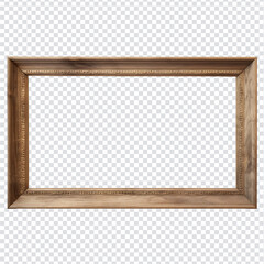 Fototapeta premium Wooden frame for paintings, mirrors or photo isolated on transparent background