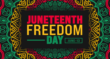 Fototapeta premium 13 June is Juneteenth Freedom Day geometric shape pattern background template. Holiday concept. use to background, banner, placard, card, and poster design template.