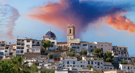 Altea, Costa Blanca, Spanien, Historischer Ortskern, Panorama