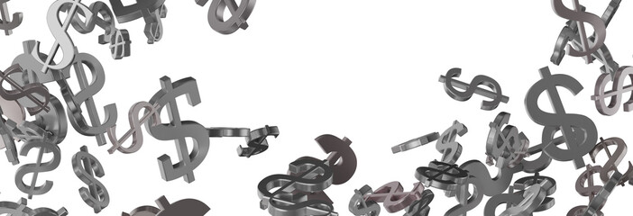 3d dollar symbol falling