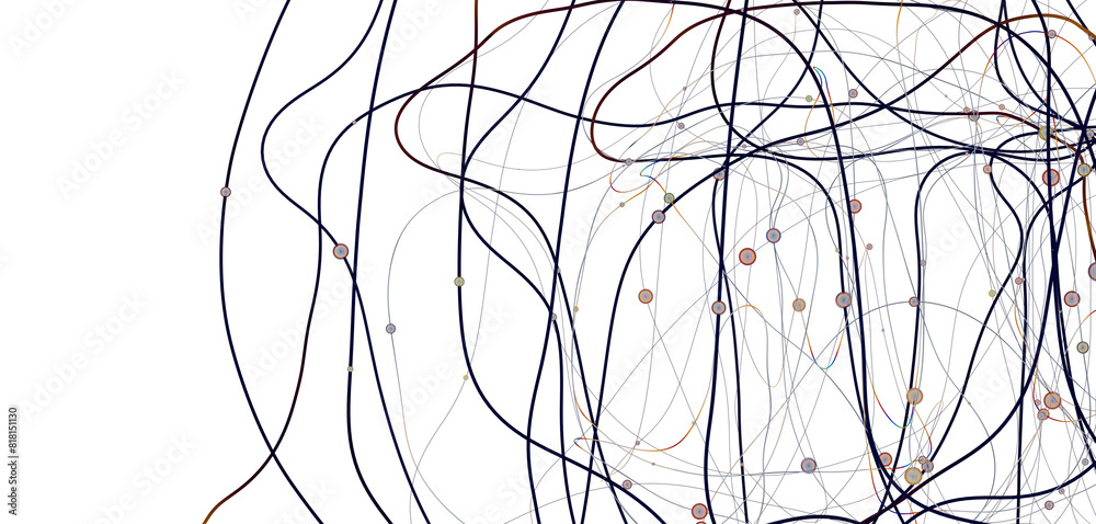 Aufkleber Digital technology background. Network connection dots and lines.