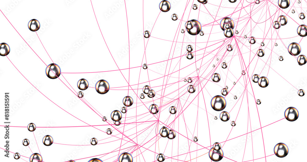 Aufkleber Digital technology background. Network connection dots and lines.