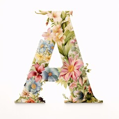 Floral capital letter A, uppercase and lowercase.