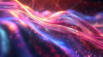 Obraz premium Colorful digital waves flowing in a vibrant abstract landscape