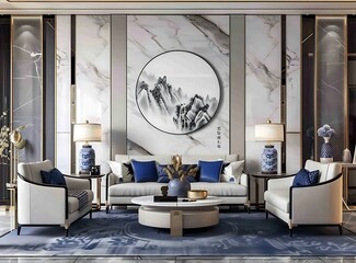 Modern Chinese style living room interior design
