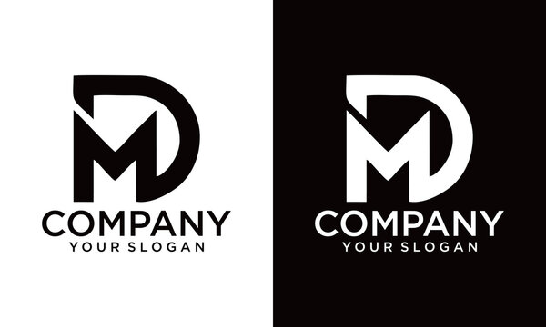 DM creative and modern vector logo design.