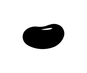 Kidney black bean icon. Flat icon for food apps and websites vector design and illustration.
