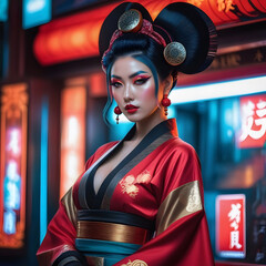 woman in japanese kimono