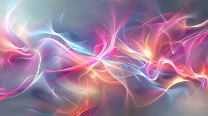 Obraz premium Vibrant digital silk waves in a dance of colors