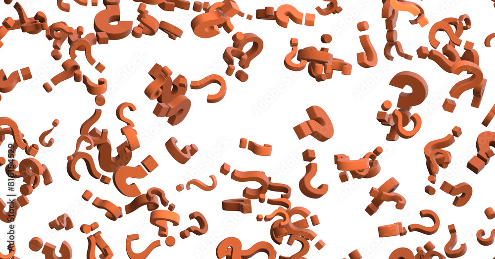 Poster question mark symbols for faq
