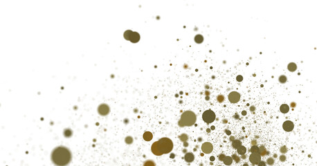 Radiant Festivity: Spectacular 3D Illustration Showcasing Radiating gold Confetti