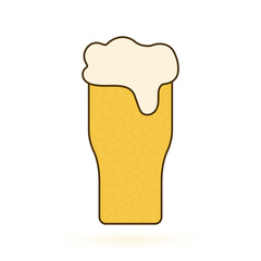 Simple illustration of a beer glass with foam