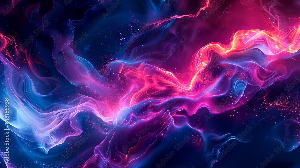Wall mural abstract colorful background. fantasy fractal texture. digital art. 3d rendering.