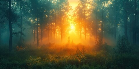 Silent Solitude: A Forest's Awakening at Dawn