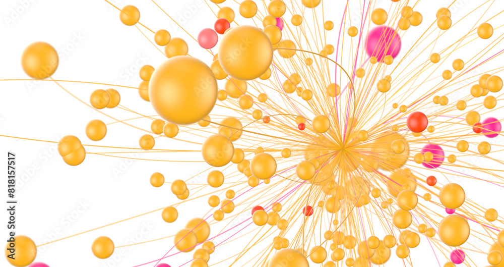 Poster Abstract digital connection dots and lines. Technology background. Network connection structure. Plexus effect. 3d
