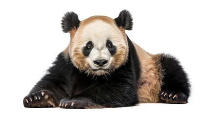 Wild panda animal isolated on white background
