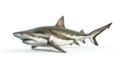 Wild shark animal isolated on white background