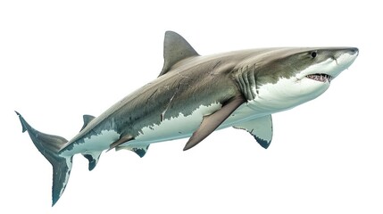 Wild shark animal isolated on white background
